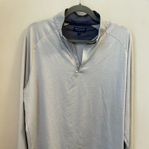 Peter Millar performance quarter zip pullover in Large, light gray